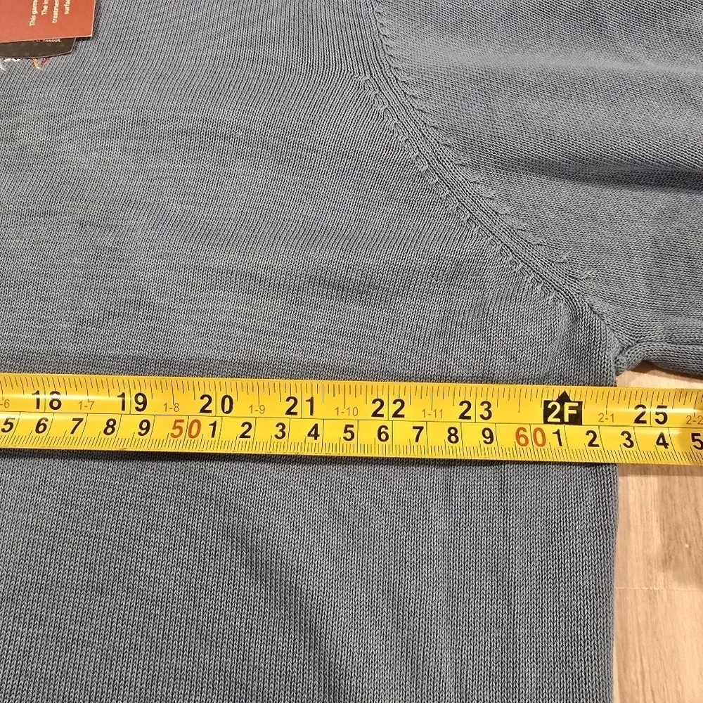 Greg Norman SHARK Natural Performance V-neck Sweater Wave Blue Sz XL. - Picture 9 of 10